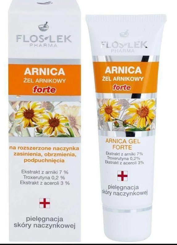 Flos-Lek Arnica Gel Forte for Dilated Capillaries, Bruising, Swelling –  Pewex Pharmacy