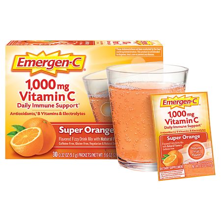 Emergen-C 1,000mg Vitamin C Super Orange Flavor 30 packets