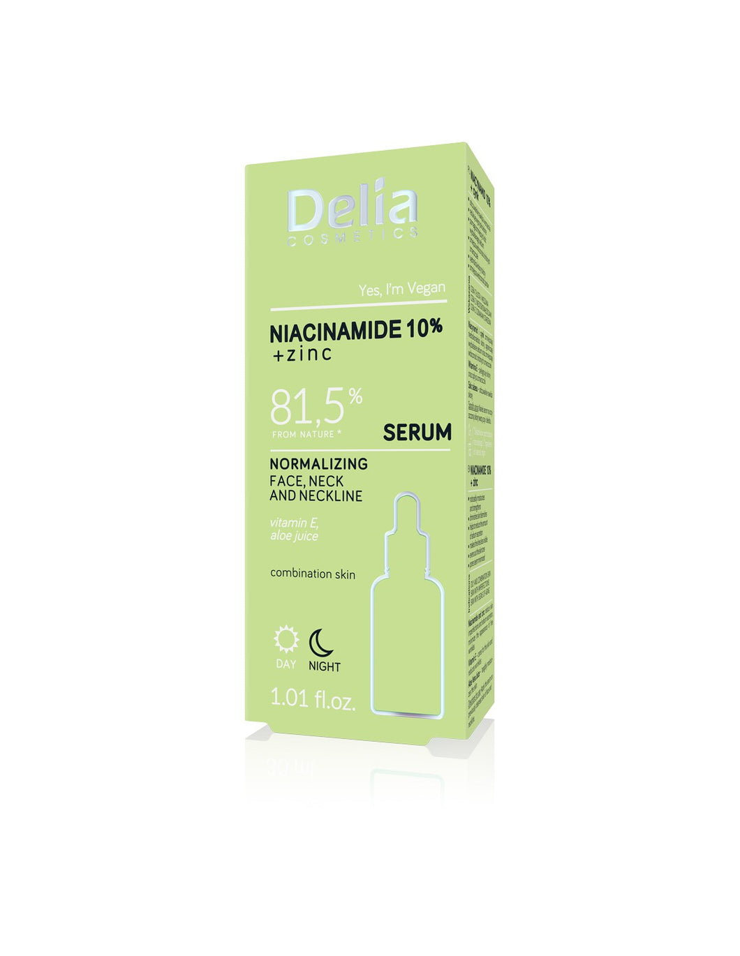 Delia Niacinamide 10% + Zinc Normalizing Face, Neck and Neckline Serum Day/Night 30ml
