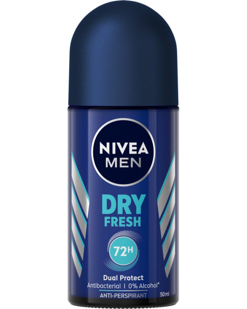 Nivea Men Dry Fresh 72h Anti-Perspirant Roll-On Dual Protect 0% Alcohol 50ml