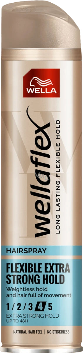 Wella Wellaflex Hairspray Flexible 4 Extra Strong Hold 250ml – Pewex ...