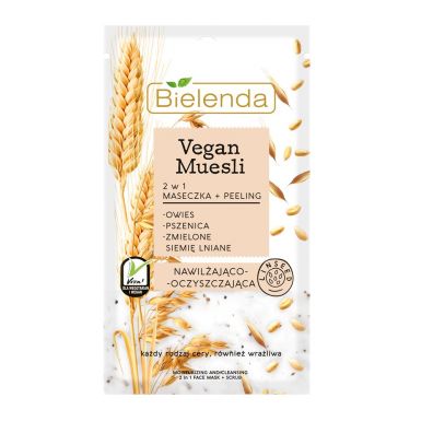 Bielenda Vegan Muesli 2in1 Cleansing Peeling+ Moisturizing Face Mask  8g