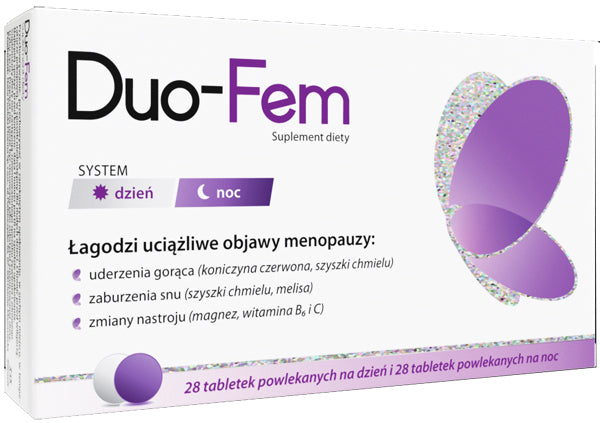 Duo-Fem, tablets with ingredients that alleviate the symptoms of menopause, 28 pcs. per day + 28 pcs. per night