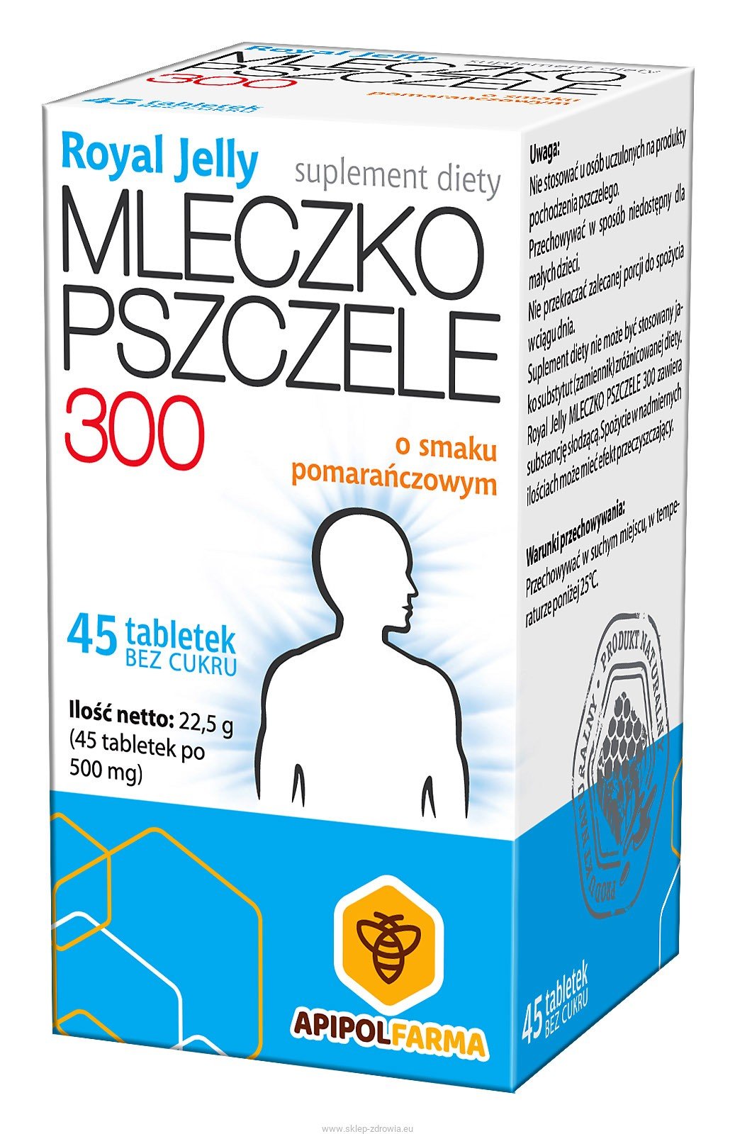 MLECZKO PSZCZELE 300 Royal Jelly BEZ CUKRU 45 tabl. Farmina