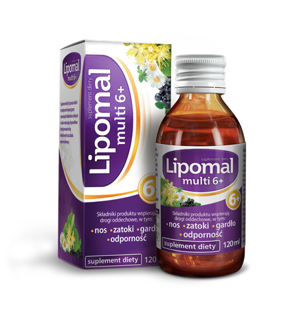 LIPOMAL Multi 6+ Nose, sinuses, throat and immunity, Syrup 120ml