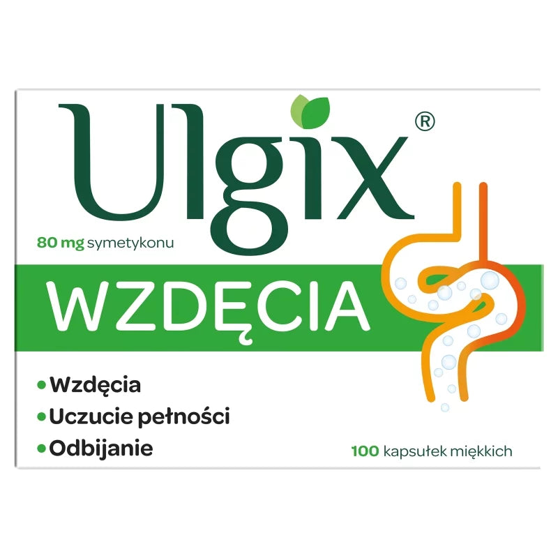 Ulgix flatulence, capsules to relieve the feeling of fullness, 100 pcs.