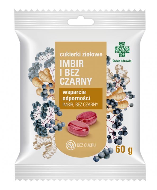 Swiat Zdrowia Herbal candies Ginger and Elderberry 60 g