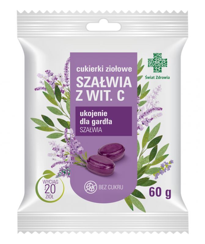 Swiat Zdrowia Herbal Candies Sage with Vitamin C 60 g
