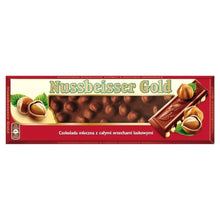 Load image into Gallery viewer, Alpen Gold NUSSBEISSER GOLD Milk Chocolate with Whole Hazelnuts 220 g
