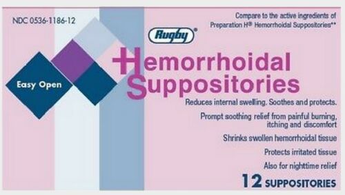 Rugby Hemorrhoidal Suppositories (12 Pieces)
