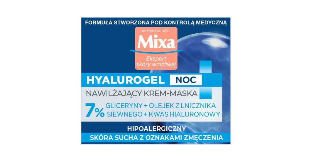 Mixa Sensitive Skin Expert Hyalurogel Night Moisturizing Night Cream-Mask 50ml
