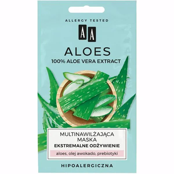 AA Aloe 100% Aloe Vera Extract Multi-Moisturizing Face Mask 2x4ml