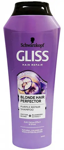 Schwarzkopf Gliss Hair Repair Blonde Hair Perfector Purple Repair Shampoo Anti-Yellow Effect & Shine 250ml