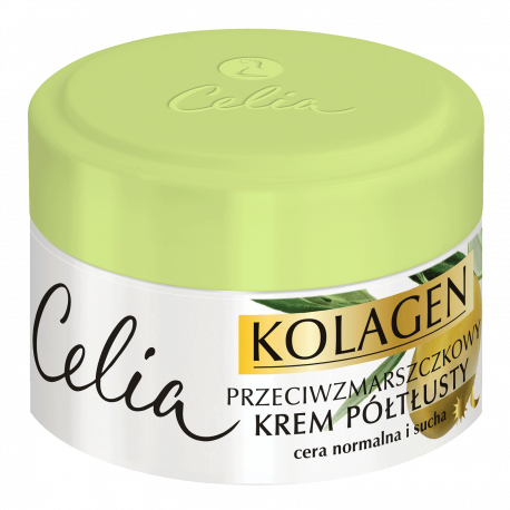 Celia Collagen & Olive Semi-Rich Anti-Wrinkle Face Cream Normal Dry Skin Type Day/Night 50ml