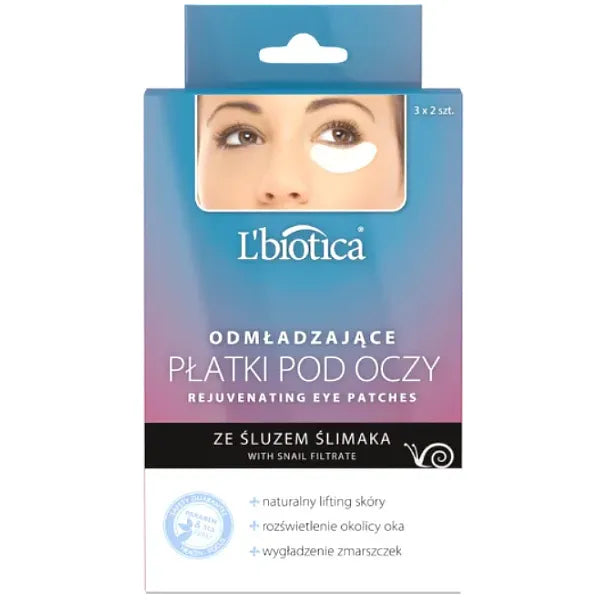 L'Biotica Smoothing Hydrogel Eye Pads with Snail Slime Extract 3x2pc