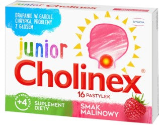 Cholinex Junior Throat Lozenges Raspberry Flavor 16 lozenges