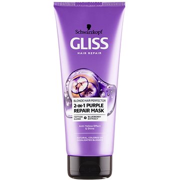 Schwarzkopf Gliss Hair Repair Blonde Hair Perfector 2-in-1 Purple Repair Mask 200ml