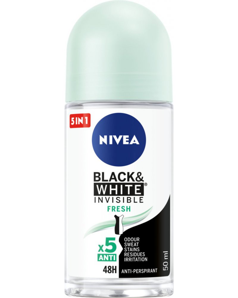 Nivea Black & White Invisible Fresh 48h Anti-Perspirant Roll-On 50ml