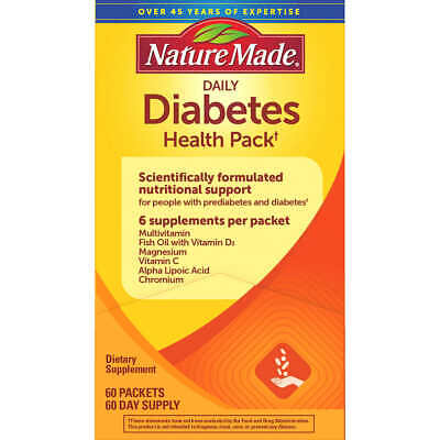 Nature Made Daily Diabetes Health Pack 6 supplements per pocket 60 pockets