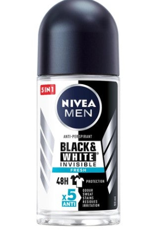 Nivea Men Black & White Invisible Fresh 48H Anti-Perspirant Roll-On 50ml