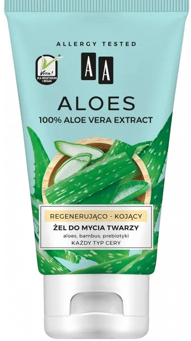 AA Aloe 100% Aloe Vera Extract Regenerating and Soothing Face Wash Gel 150ml