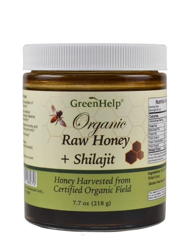 GreenHelp Organic Raw Honey with Shilajit 7.7oz