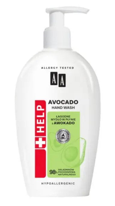 AA Help Mild Liquid Hand Soap With Avocado Hypoallergenic 300ml Gently Cleanses the Skin.