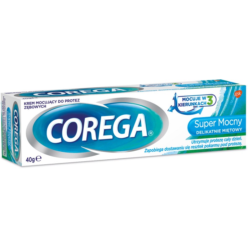 Corega Denture fixing cream, Super strong, Slightly mint, 40 g