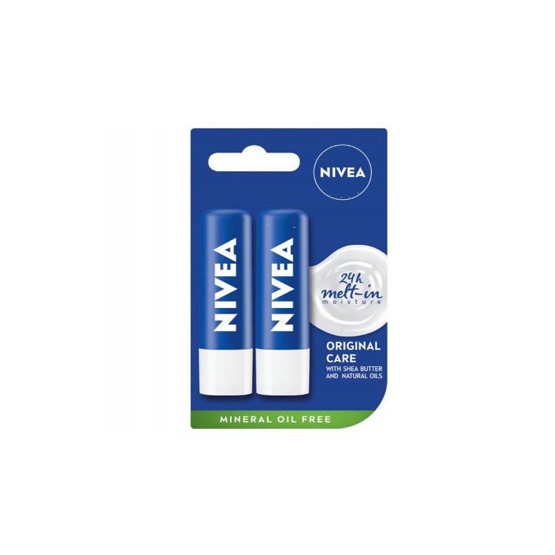 Nivea Original Care Moisturizing Lip Balm Set 2 x 5.5ml